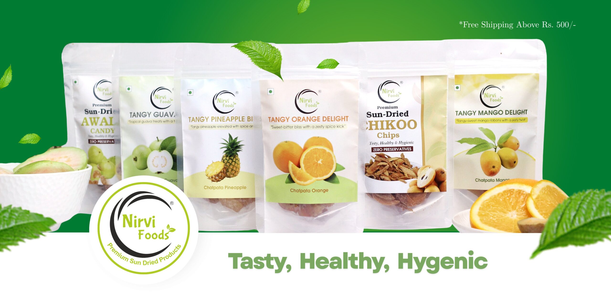 green and white simple food banner