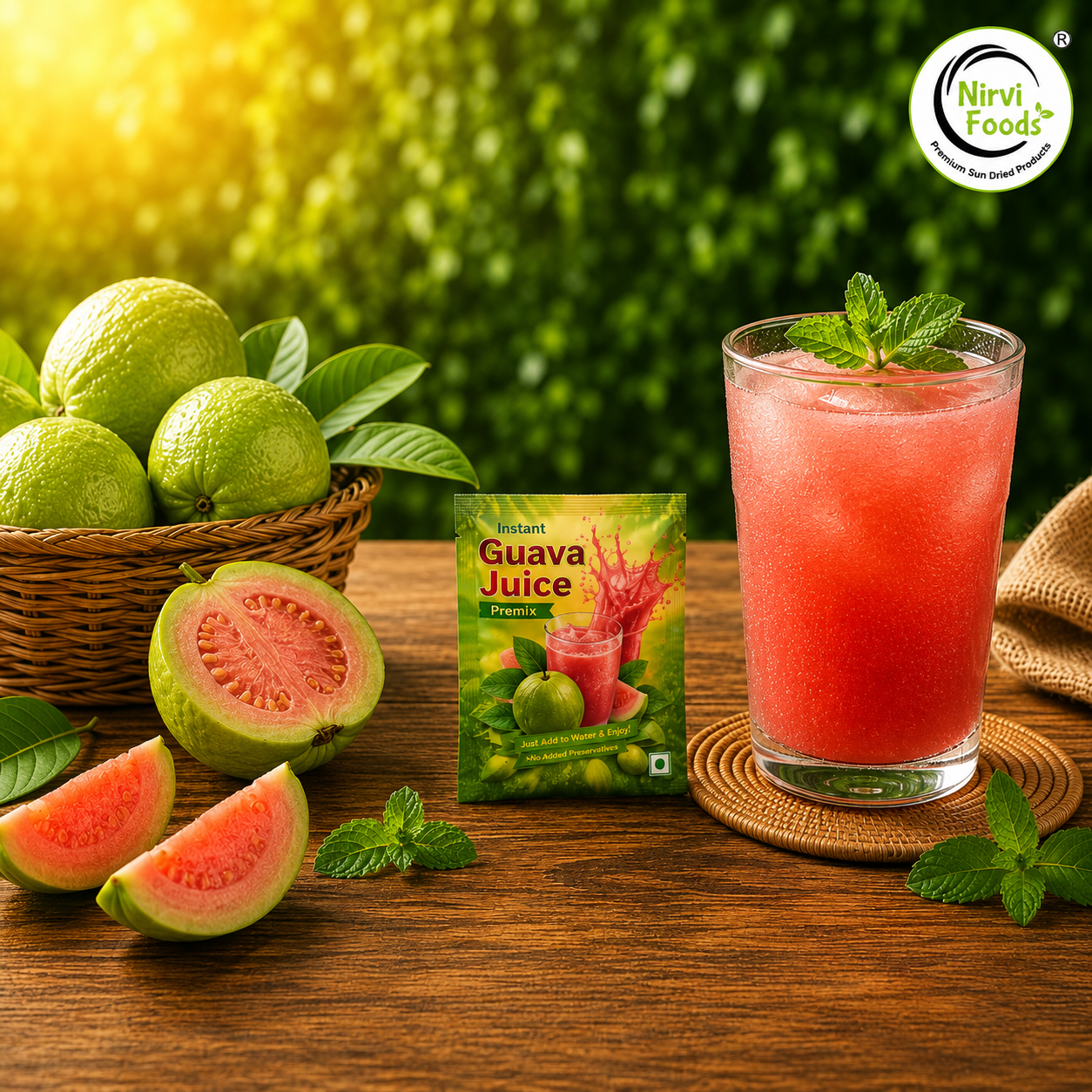 Nirvi Food's Premium Instant Guava Juice Sachet (20gm- Pack of 5)
